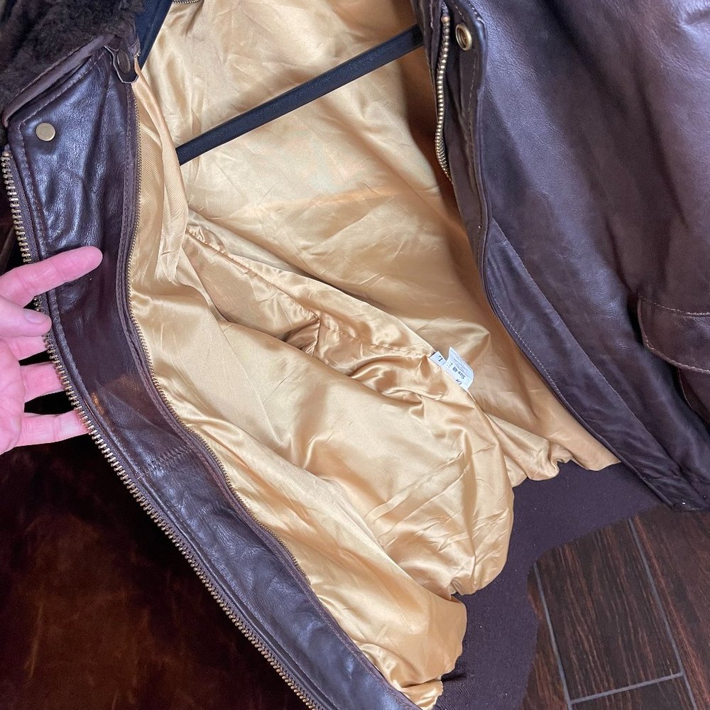 Schott NYC Bomber Flight Jacket (Brown) - Picture 4 of 11